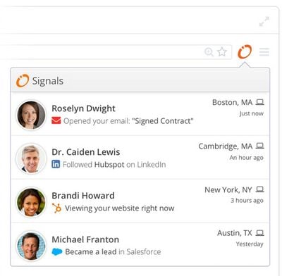 Signals screen shot