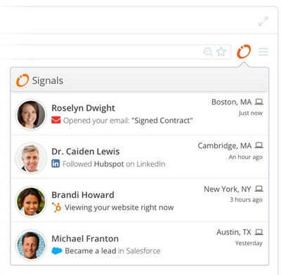 Signals screen shot