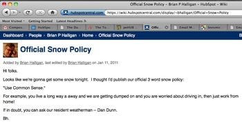 HubSpot snow policy