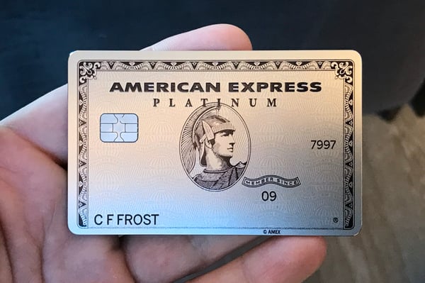 A metal Amex Platinum card via Points Guy