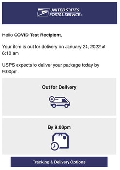 COVID USPS notification