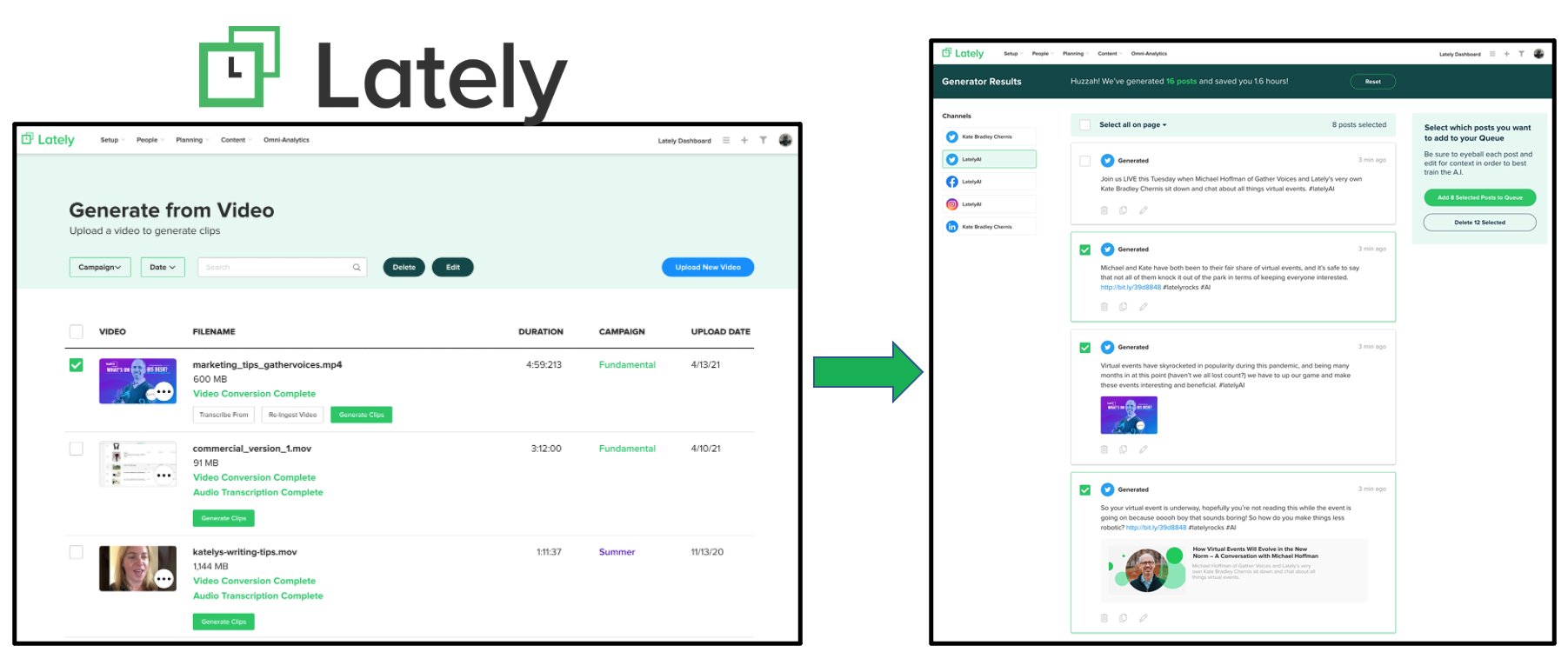 Lately AI video social post creation