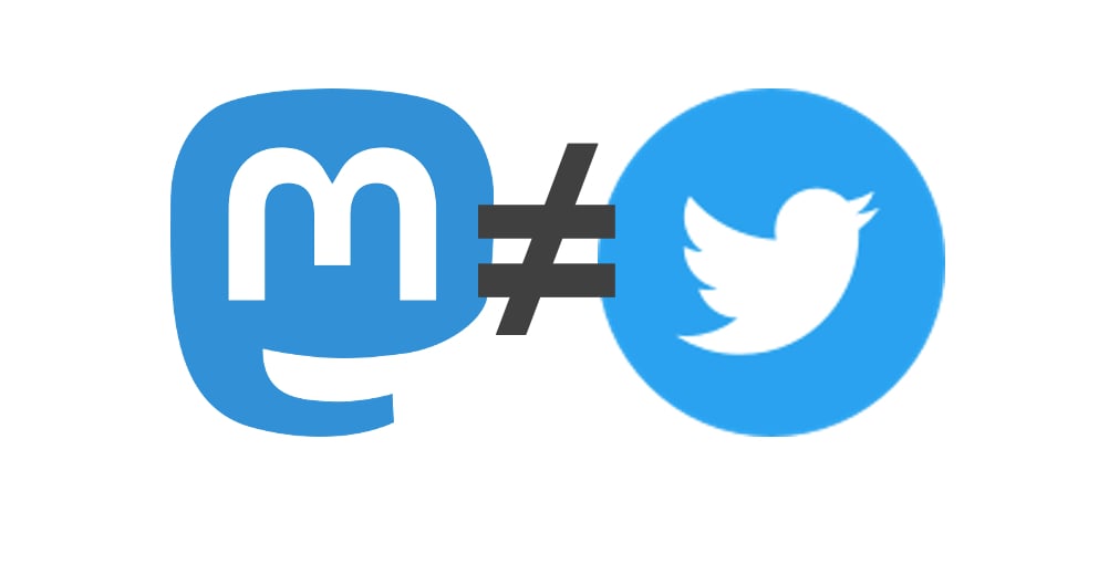 Twitter and Mastodon logos