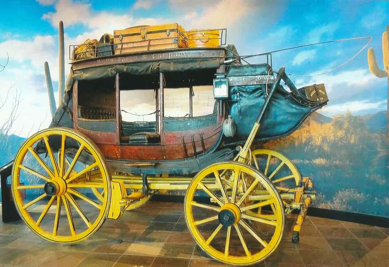 Photo: 1879 Wells Fargo Stagecoach on exhibit in the Wells Fargo Museum in Phoenix.