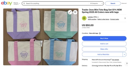 ebay tj tote