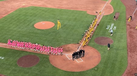 line dancing at Fenway
