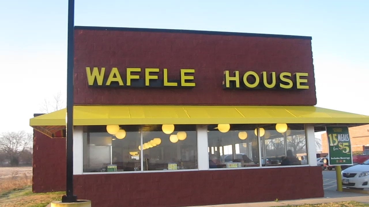 A Waffle House restaurant is pictured.
